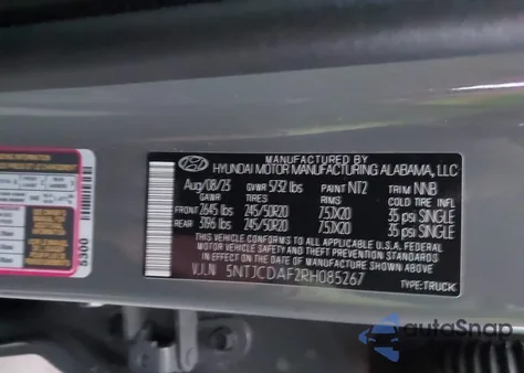 2024 Hyundai Santa Cruz Night z USA, uszkodzony, nr VIN 5NTJCDAF2RH085267